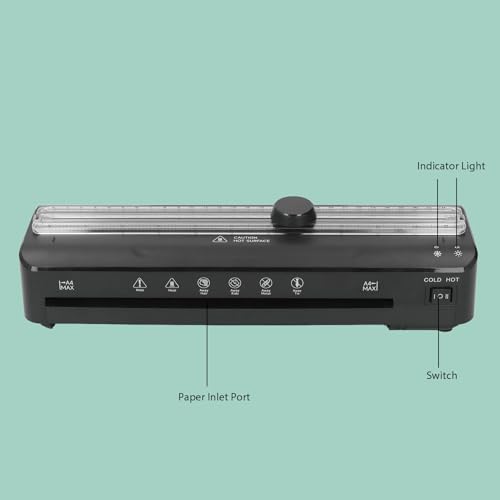 Laminator Machine, A4 Thermal Laminator Machine, Hot and Cold Thermal Laminator, for Doc Posters Photo, Personal Laminating Machine, for Home Office School (Dpofirstu4omsg9vc-12)
