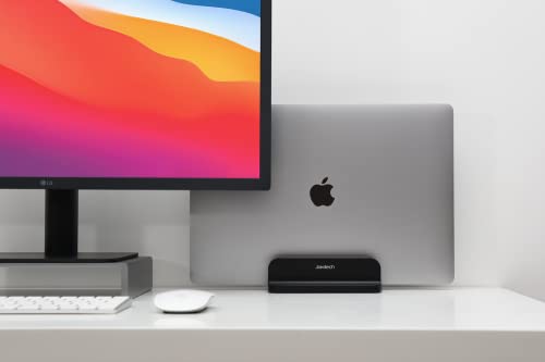 Aluminum Laptop Vertical Stand Organizer, Sturdy Laptop Computer Holder Desktop Stand Compatible with new Retina Apple MacBook Pro/Air/Neo, Mac mini & iPad Pro - Black - color: Black