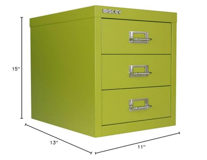 3-Drawer Steel MultiDrawer Cabinet - Green, by Bisley - color: Bisley Green, size: 3 Drawer