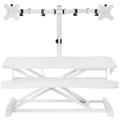 VIVO White 32 in Standing Desk Converter with Monitor Stand, DESK-V000K-M2W - color: White, size: 32"