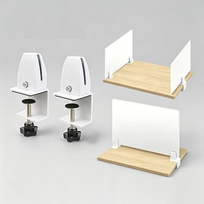 Solid White PVC Desk Divider Freestanding Office Workstation Privacy Partition Screen (Big L) - color: Big L