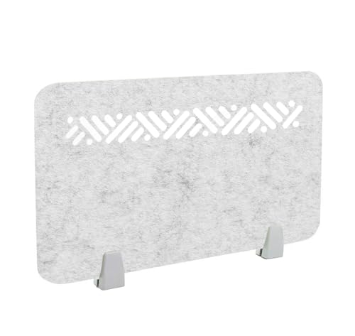 Desk Partition, Acoustic Panel, Felt Divider, Office, Noise Reduction & Visual Distraction Shield, Ideal for Home, School & Office, Silver Grey, 120x30cm - color: Silber Grau, size: 120x30cm