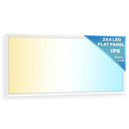 Sunco 2x4 LED Flat Panel Light, Dual Selectable, 30-50W, Dimmable, 3CCT | 6500LM, Selectable CCT 4000K/5000K/6000K, Selectable Wattage 30W/40W/50W, 0-10V, Office Lighting, Warehouse, Drop Ceiling - size: 2x4 (1 Pack)