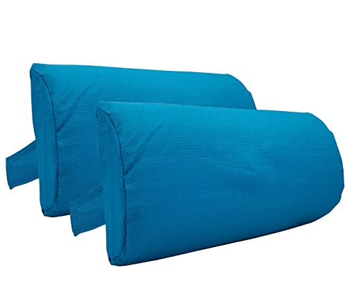 Zero Gravity Chair Set of 2 Replacement Pillow Headrest with Elastic Band, Universal Soft Removable Padded Cushion Head Pillow for Zero Gravity Lounge Chair, Folding Patio Lawn Recliner Chair - color: Light Blue, size: 2 Pack