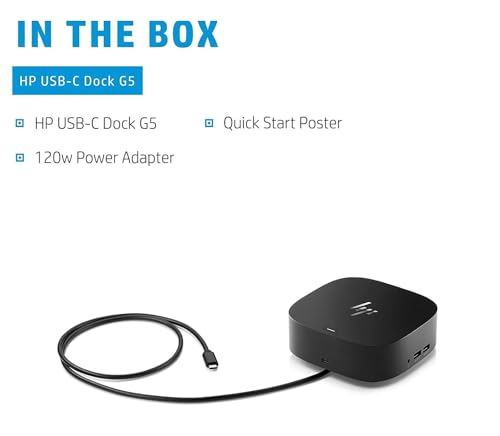 HP USB-C Essential Dock G5 8 in 1 Adapter for USB-C and Thunderbolt Laptops - style: USB-C Essential Dock