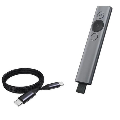 BoxWave Cable Compatible with Logitech Spotlight Presentation Remote - DirectSync PD Cable (3ft) - USB-C to USB-C (100W), Type C Braided Charge and Fast Sync - Jet Black