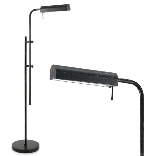 VONLUCE Industrial Floor Lamp, Adjustable LED Floor Lamp for Living Room | 62.5" Industrial Standing Lamp with Swing Arm and 3 Color Temperatures for Living Room, Bedroom, Reading, Rustic Black - color: Rustic