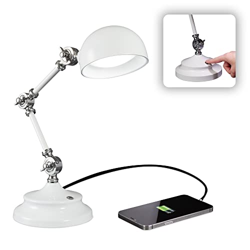 OttLite Prevention Pharmacy LED Desk Lamp with USB Charging, White
