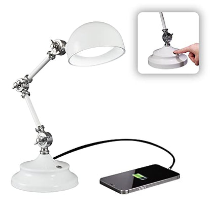 OttLite Prevention Pharmacy LED Desk Lamp with USB Charging, White