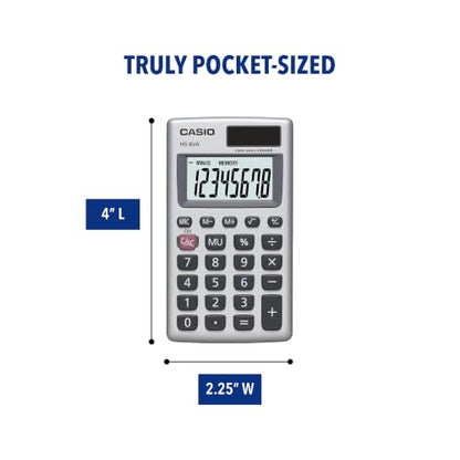 Casio HS-8VA Mini 6-Function Calculator - size: 1 Count (Pack of 1)