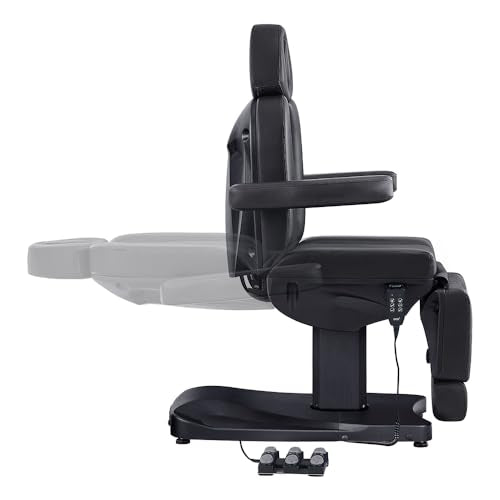Dir Full Electrical Medical Aesthetic Chair Facial Beauty Bed Podiatry Doctors Office Chair with 3 Motors Ink - color: Black-2pack