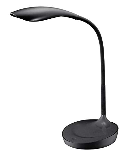 Bostitch Office KT-VLED1502-BLK Gooseneck LED Desk Lamp with USB Charging Port, Dimmable, Black - color: Black, style: Old Version