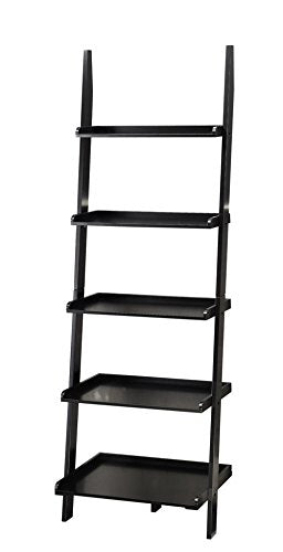Convenience Concepts American Heritage 5 shelves Bookshelf Ladder, Black - color: Black