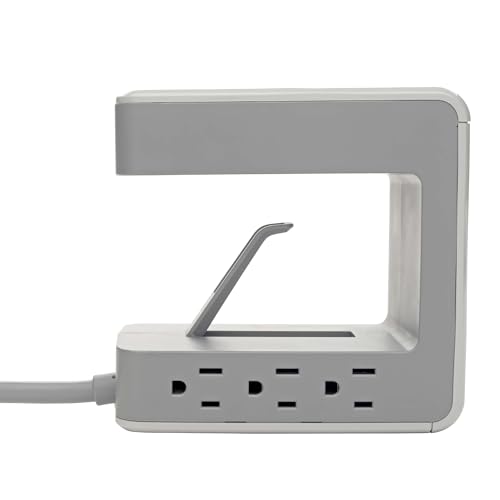 Tripp Lite 6 Outlet Desk Clamp Surge Protector Power Strip, USB Charging Ports USB-A & USB-C, 8 ft. Cord, 1080 Joules, Light Gray, Lifetime Limited Warranty & $50, 000 Insurance (TLP648USBC) - style: U-Mount