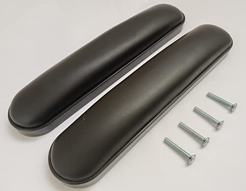 Universal Desk Arm Pad,Universal Desk Length (10-1/4") Wheelchair and Transport Chair Arm Pads w/Hardware, Replacement Vinyl Arm Pad Parts, Compatible with All Brands,(1Pair,Black)