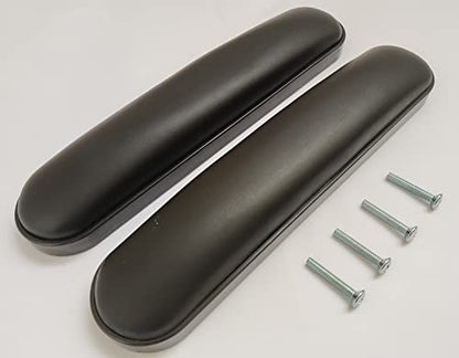 Universal Desk Arm Pad,Universal Desk Length (10-1/4") Wheelchair and Transport Chair Arm Pads w/Hardware, Replacement Vinyl Arm Pad Parts, Compatible with All Brands,(1Pair,Black)