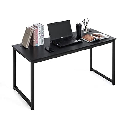 CAPHAUS 55 Inch Computer Desk, Home Office Desk, Modern Work Desk, Writing Desk for Small Space, Simple Desk for Home Use & Office, PC Table, Gaming Desk, Space-Saving Workstation, Black - size: 55 inch