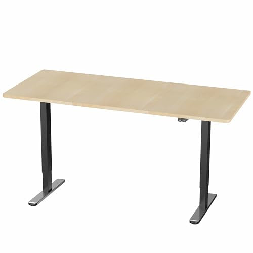 VIVO Light Wood 71 x 30 in Standing Desk, DESK-KIT-0B7C - color: Light Wood Top / Black Frame, size: 71 x 30 inch