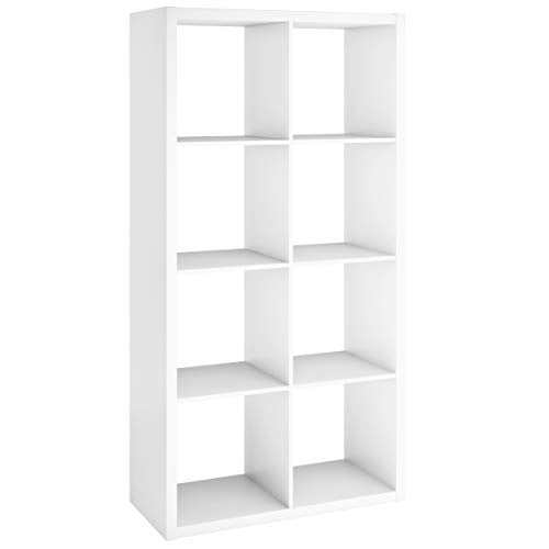 ClosetMaid 4583 Heavy Duty Decorative Bookcase Open Back 8-Cube Storage Organizer in White with Hardware for Closet, Office, or Toys, 57.95" H x 29.84" W - color: White, size: 8-Cube