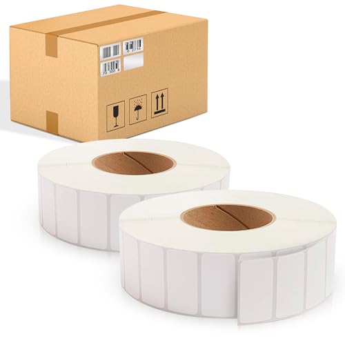 ABC PACK & SUPPLY Thermal Transfer Labels 2 x 1 Inch, White Matte Shipping Labels, 3" Core, Perforated, 5440 Labels per Roll, 8 Rolls, Permanent Adhesive, Industrial Printer Compatible - style: 2" x 1" / 43520 Pack