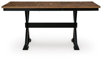 Signature Design by Ashley Farmhouse Counter Height Dining Table, Brown - style: Counter Table