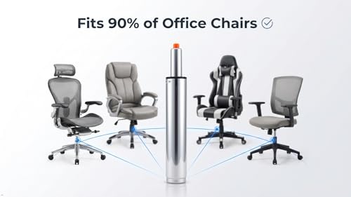 Office Chair Gas Lift Cylinder Replacement Kit, Class 4 Heavy Duty SGS Certified, 2” Chrome Gas Cylinder, Universal Fit for Office & Gaming Chairs