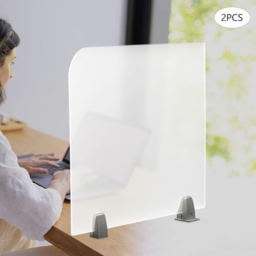 2PACK Acrylic Free Standing Screen, 23 x 18 inch Clear Divider for Desk Privacy Home & Office Partitions for Table Top Workstation, P Cubicle Panel for Work - size: 2PCS 23" x 18"