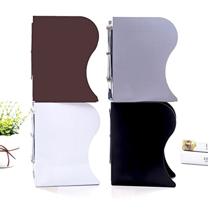 Adjustable Bookends Metal Book Ends for Heavy Book Holder Heavy Duty Bookends Nonskid Bookcase Desktop Book Organizer Binder Holder - color: Simple Black