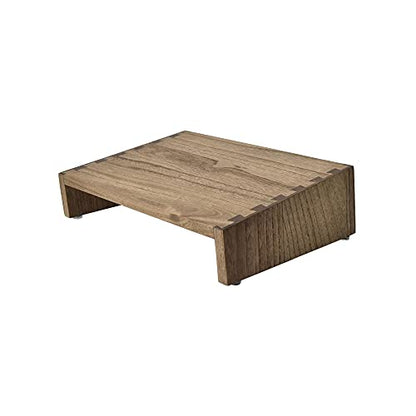 KIRIGEN Adjustable Wooden Under Desk Footrest, Office Foot Stool, Brown