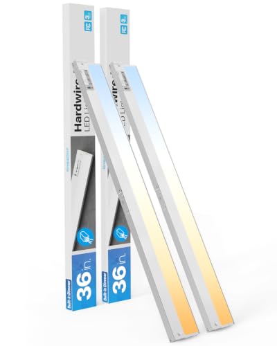 Hardwired Under Cabinet Lighting, 36 Inch 18W Linkable Cabinet Light ,2Pack - color: 2 Pack, size: 36 Inches