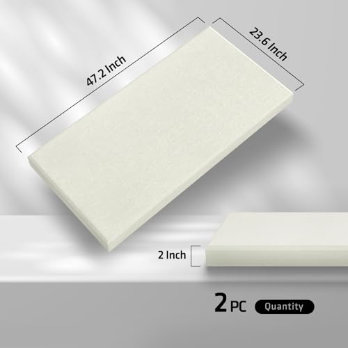 2 Pack Acoustic Panels 47.2"x23.6"x2" Soundproof Fiberglass Panel,Off White - color: Off White, size: 47.2" x 23.6"-2pcs