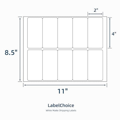 100 Sheets 1000 Pcs 2”x4” 10 Up Shipping Address Labels Compatible with Laser and Inkjet Printers, 2x4 10 Per Page Strong Adhesive Internet Mailing Shipping Labels - size: 2"x4"--1000 Labels