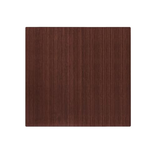Anji Mountain 52" x 48" Bamboo Office Chair Mat for Carpet & Hardwood Floor - color: Dark Cherry, size: 52" x 48", style: Without Lip