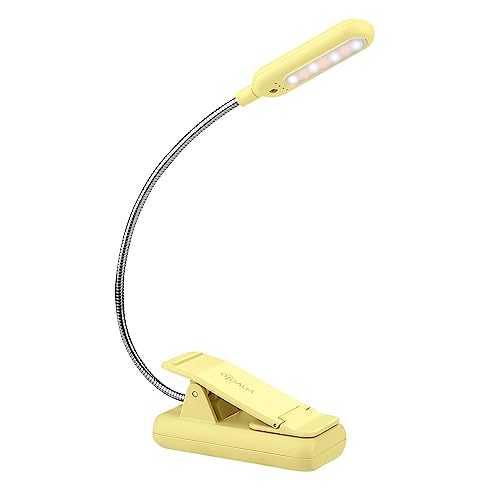 VAVOFO Rechargeable Reading Light, Clip on Book Light for Reading in Bed - color: Yellow