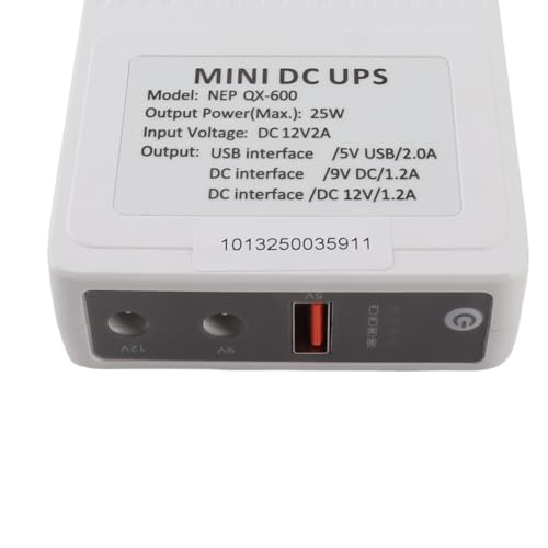 ViaGasaFamido UPS Power Supply for Routers Modems, Compact Uninterruptible Battery Backup, 10400mAh with 3 Adapters for Home and Office