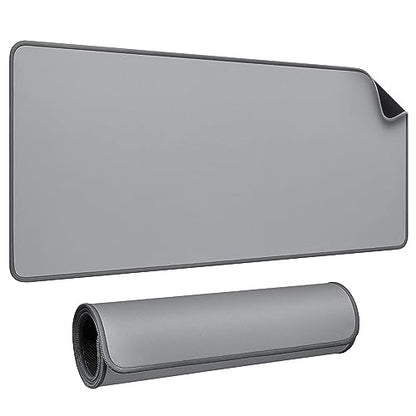 JIALONG Desk Mat - Large Desk Pad, Gaming Mouse Pad, Office Desk Protector with Anti-slip Base, Anti-wear Personalized Design, Mousepad in Mid-Grey - color: Grey
