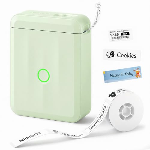 NIIMBOT D110 Label Maker Machine with Tape, Bluetooth Label Printer, Green - color: Green