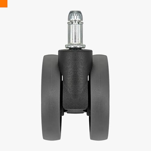 Office Desk Chair Wheels Replacement, Computer Gaming Casters for Carpet，2.5 Inch Stem 7/16-7/8 Set of 5 for Furniture Hardwood Hard Floors Chair Casters Tile Smooth Safe Quiet Rolling 660LB - style: 2.5 inch（Black & Grey）