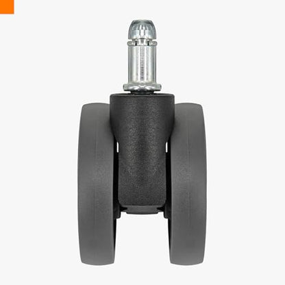 Office Desk Chair Wheels Replacement, Computer Gaming Casters for Carpet，2.5 Inch Stem 7/16-7/8 Set of 5 for Furniture Hardwood Hard Floors Chair Casters Tile Smooth Safe Quiet Rolling 660LB - style: 2.5 inch（Black & Grey）
