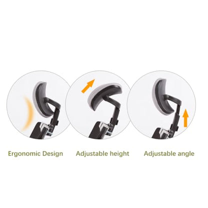 Premium Office Chair Headrest Attachment,Home Ergonomic Elastic Sponge Desk Chair Head Pillow Adjustable Height Angle,Universal (Blue-Black) - color: Blue-black
