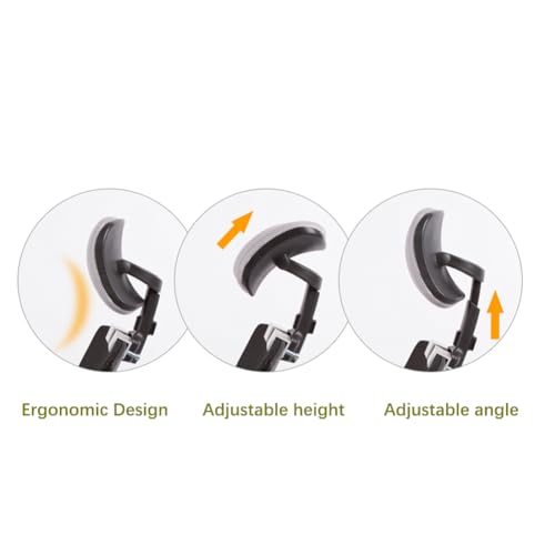 Premium Office Chair Headrest Attachment,Home Ergonomic Elastic Sponge Desk Chair Head Pillow Adjustable Height Angle,Universal (Black PU Leather-Black) - color: Black Pu Leather-black