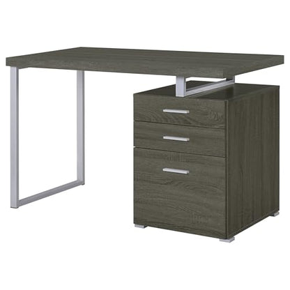 Coaster Brennan 47-Inch Rectangular 3-Drawer Desk, Weathered Grey 800520 - color: Weathered Grey