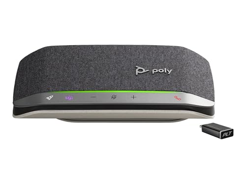 Poly - Sync 20+ Bluetooth Speakerphone (Plantronics) - Personal Portable Speakerphone - USB-C Bluetooth Adapter - Connect to Your PC/Mac/Cell Phone - Works with Teams (Certified), Zoom & More - style: USB-C, Teams Version