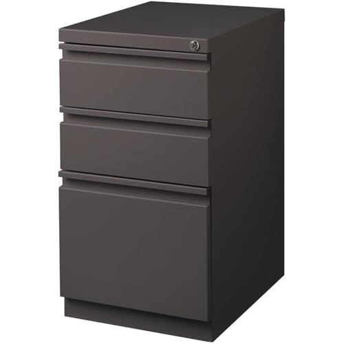 Pemberly Row 3 Drawers 27.75" Vertical Espresso Metal Filing Cabinet Lockable Pre-Assembled Stationary Letter Size for Home, Office - color: Espresso
