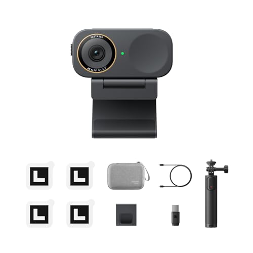 Insta360 Link 2C Pro Get-Set Bundle – 4K Webcam for PC/Mac, 1/1.3” Sensor, Low-Light, Auto Framing, HDR, Directional Noise-Canceling Mics, Supports Stream Deck, Zoom, Teams, Twitch for Streaming - style: Get-Set Bundle