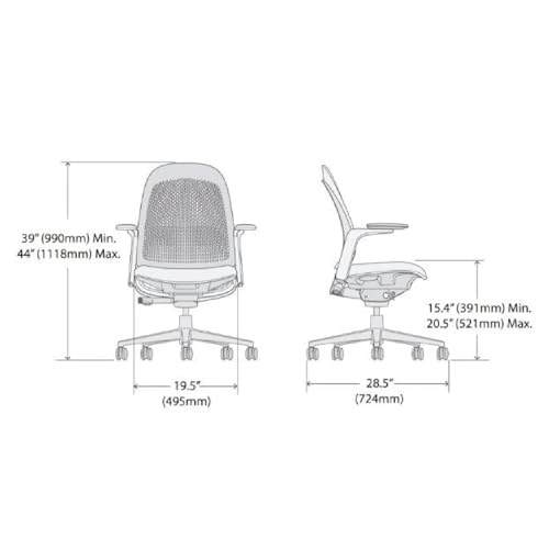 Haworth Breck Ergonomic Office Chair, Home Office Desk Chair, Coal | Computer Desk Chair with Height-Adjustable Lumbar Support, White Trim, Duo-Tone Hard Casters, and 4D-Arms - color: Coal, style: White Trim