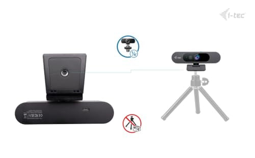 i-tec Solomon 900 PRO Webcam 4K with Automatic Framing (Auto Framing) for Tracking the Active Speaker, Wide Dynamic Range (WDR) and Two Integrated Microphones