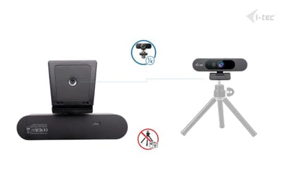 i-tec Solomon 900 PRO Webcam 4K with Automatic Framing (Auto Framing) for Tracking the Active Speaker, Wide Dynamic Range (WDR) and Two Integrated Microphones