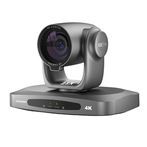 4K NDI Camera with AI Auto Tracking 21X Optical Zoom HDMI/SDI/USB 3.0/PoE/IP PTZ Camera 4K for Church Worship, Live Events, Video Conferencing (OBS, vMix, Zoom, Teams) - color: Charcoal Gray