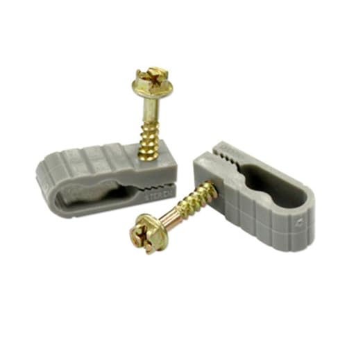 STEREN Coaxial Cable Clips - Cable Holder - Siding Clips for Hanging - Cord Holder for Desk - Cable Clamps - Cord Clip - Wire Organizer Clips - Tv Mount Screws (Gray, 100 Count - Dual Screw) - color: Gray, size: 100 Count - Dual Cable